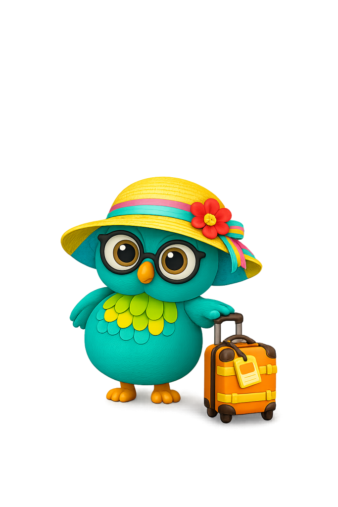 vacation ready olliewith suitcase